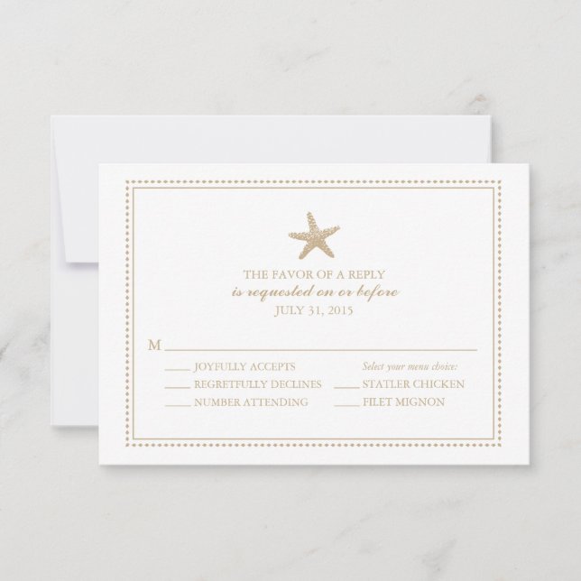 Graceful Starfish | HochzeitsrSVP RSVP Karte (Vorderseite)