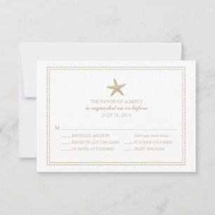 Graceful Starfish HochzeitsrSVP RSVP Karte