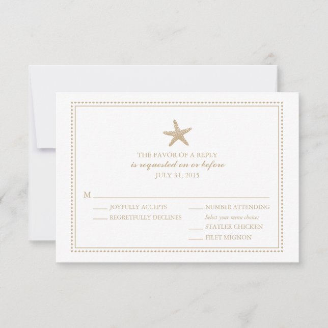 Graceful Starfish | HochzeitsrSVP RSVP Karte (Vorderseite)