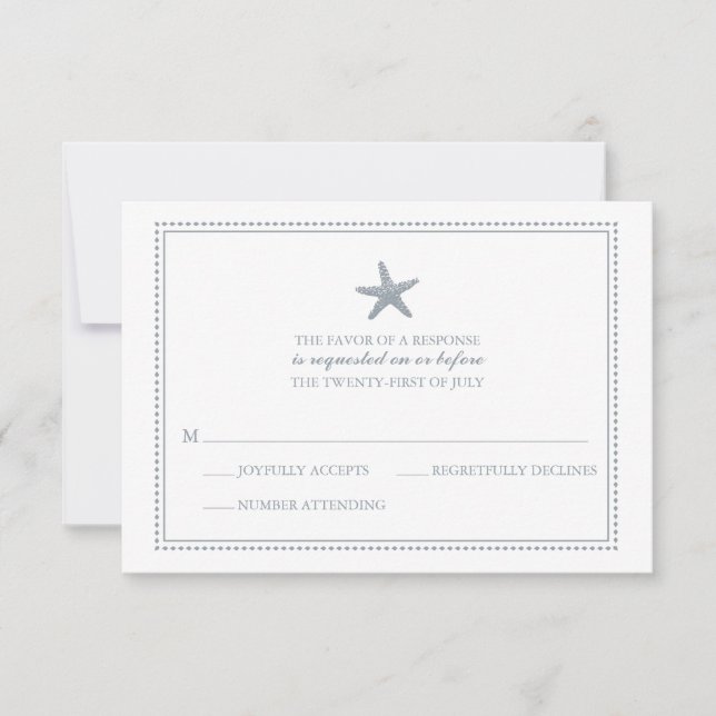 Graceful Starfish | HochzeitsrSVP RSVP Karte (Vorderseite)