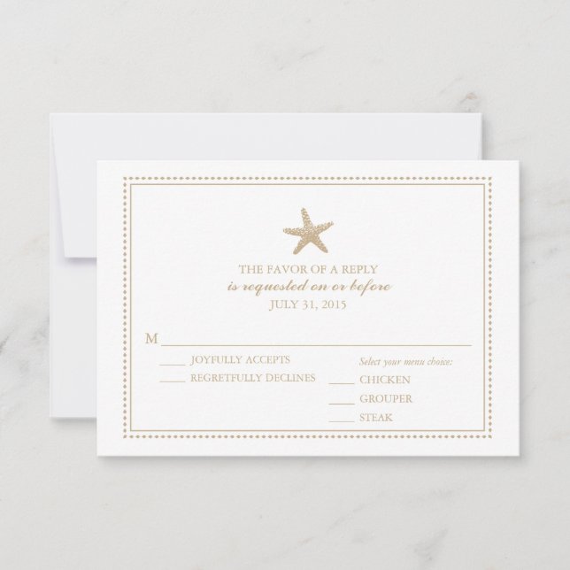 Graceful Starfish | HochzeitsrSVP RSVP Karte (Vorderseite)