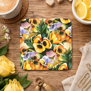 Graceful Stylish Gorgeous Vintag Pattern Stiefmütt Rechteckiger Pappuntersetzer