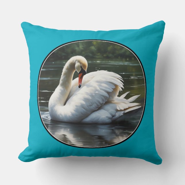 Graceful Swan Kissen (Vorderseite)