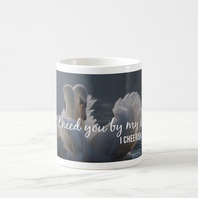 Graceful Swan: Romantisch 'Ich brauche dich von me Kaffeetasse (Mittel)