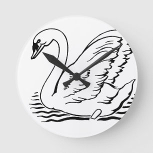 Graceful Swan Runde Wanduhr