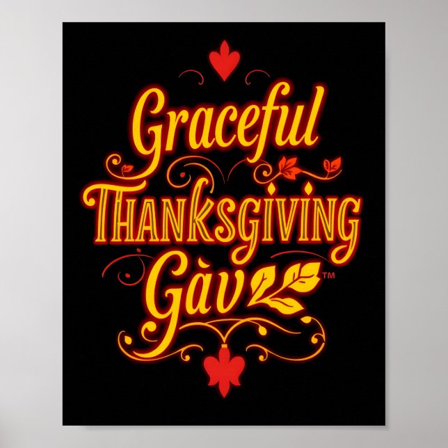 Graceful Thanksgiving Gav – Warm Autumn Typography Poster (Vorne)