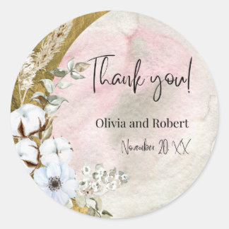 "Graceful & Timeless Danke Gastgeschenk Hochzeit R Runder Aufkleber