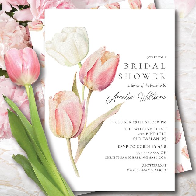 Graceful Tulips Bridal Dusche Einladung (Von Creator hochgeladen)