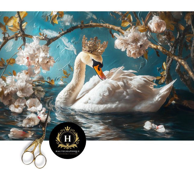 Graceful White Swan Blossom Branchen Decoupage Seidenpapier (Von Creator hochgeladen)