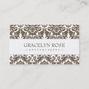 Gracelyn Brown Damast-Chic-Visitenkarte Visitenkarte