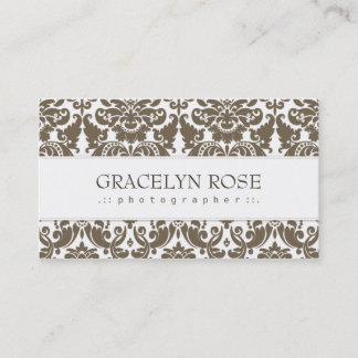 Gracelyn Brown Damast-Chic-Visitenkarte Visitenkarte