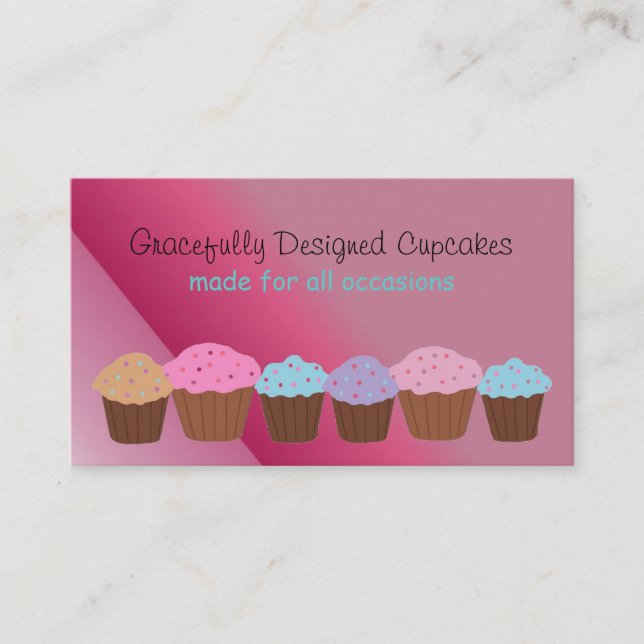 Gracevoll entworfene Cupcakes Visitenkarte (Vorderseite)