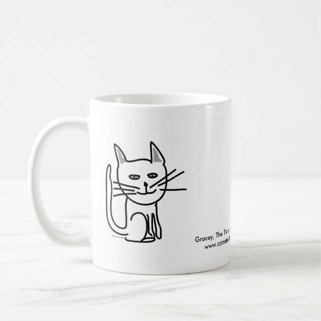 Graceys glückliche Katze! Tasse (Links)