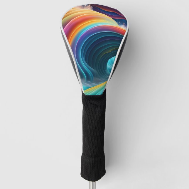 Gracful Bright Rainbow Wasserfall Golf Headcover (Vorderseite)