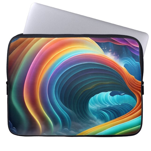 Gracful Bright Rainbow Wasserfall Laptopschutzhülle (Vorderseite)