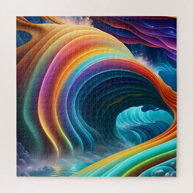 Gracful Bright Rainbow Wasserfall Puzzle (Vertikal)