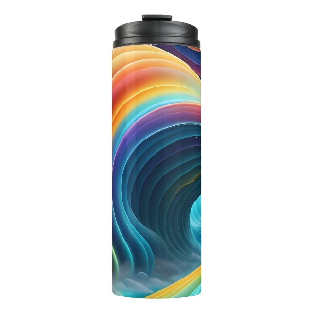 Gracful Bright Rainbow Wasserfall Thermosbecher (Vorderseite)