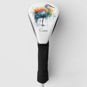Gracful Crane: Wasserfarben Kunst, Brauch Golf Headcover