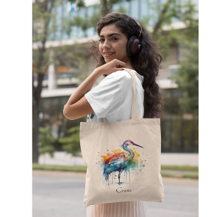 Gracful Crane: Wasserfarben Kunst, Brauch Tragetasche