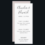 Gracful Delicate Blush Wedding Menu Card Menükarte<br><div class="desc">Einfache und minimale rot rosa Hochzeitsmenü koordiniert mit der Graceful Palms Wedding Collection.</div>