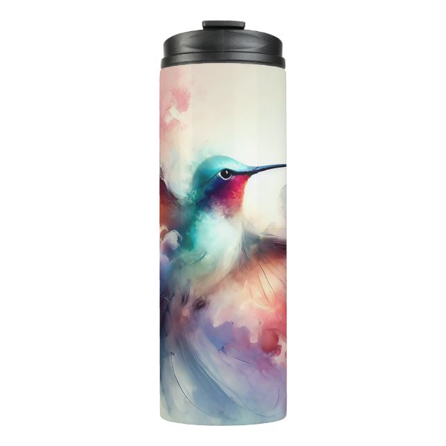 Gracful Hummingbird in Wasserfarbe Thermosbecher (Vorderseite)