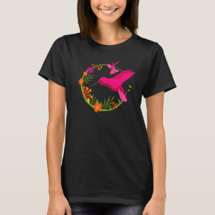 Gracful Hummingbirds in Flight Colorful T-Shirt