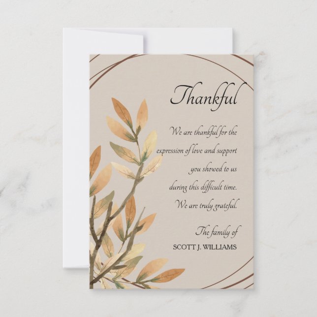 Gracful Remembrance Beileid Vielen Dank Karte (Vorderseite)