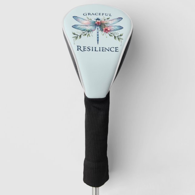 Gracful Resilience - Artistic Dragonfly Golf Headcover (Vorderseite)