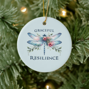 Gracful Resilience - Artistic Dragonfly Keramik Ornament