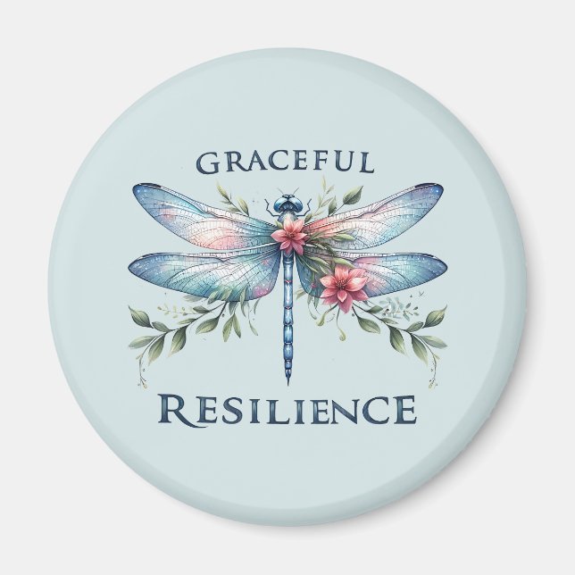 Gracful Resilience - Artistic Dragonfly Magnet (Vorne)