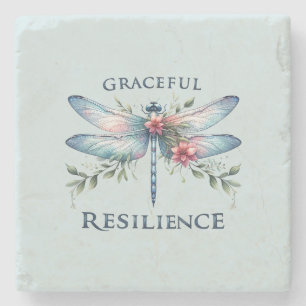 Gracful Resilience - Artistic Dragonfly Steinuntersetzer
