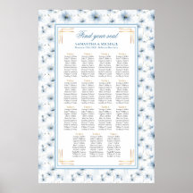 Gracful Wasserfarbe Pastellblau Gold Seekarte