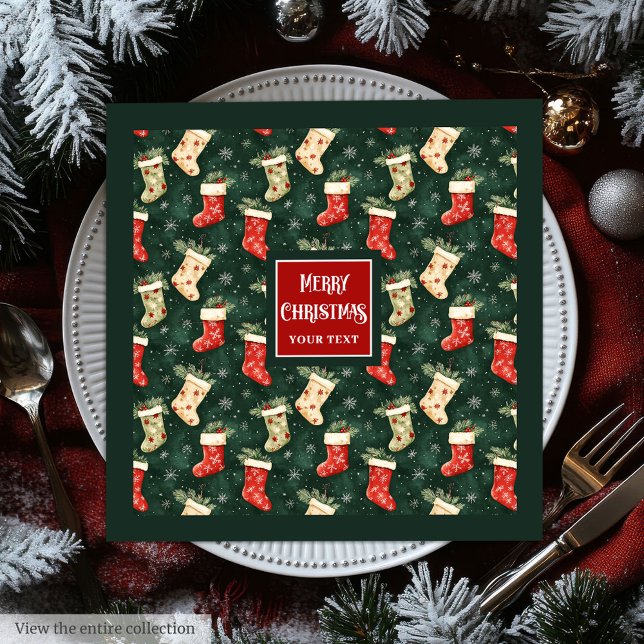 Gracful Watercolor Personalisiert Holiday Napkins Serviette (Graceful Watercolor Personalized Holiday Napkins)