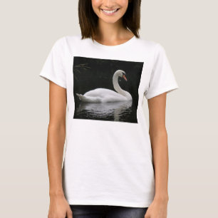 Gracful White Swan Ladys T Shirt