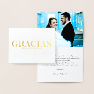 Gracia Modern Schrift Hochzeit Danke Foto Folie Au Folienkarte
