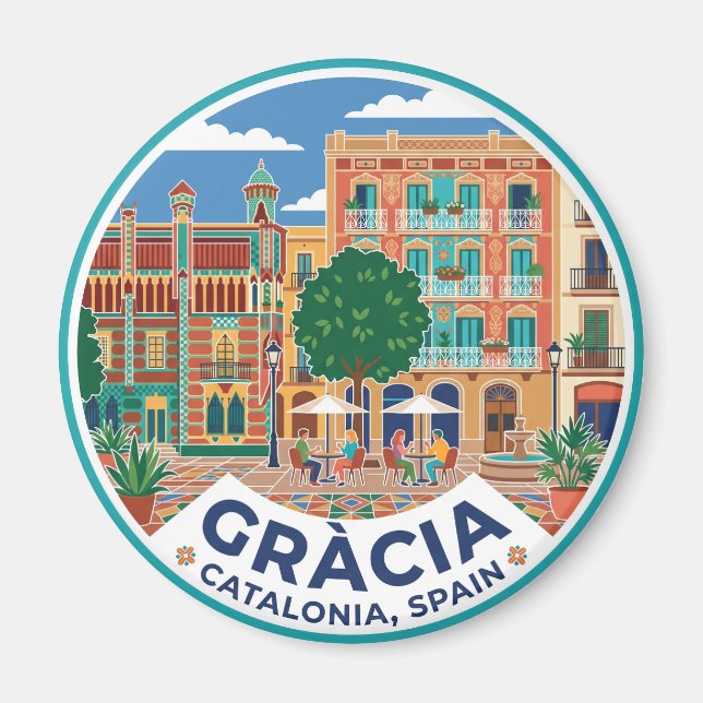 Gràcia Spanien Magnet (Vorne)
