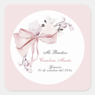 Gracias Bautizo Niña Quadratischer Aufkleber