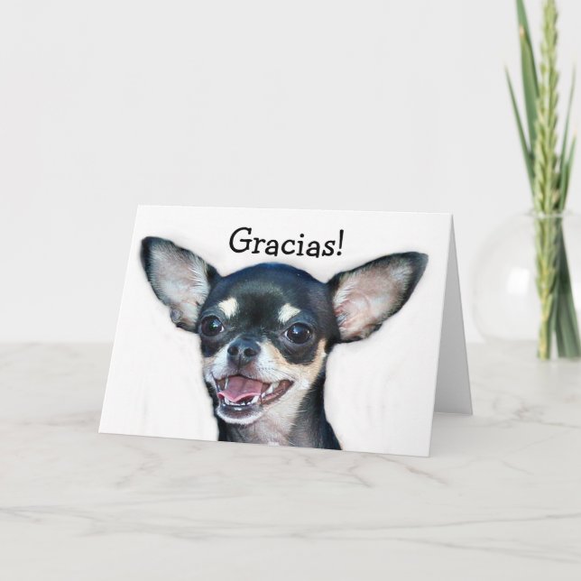 Gracias Chihuahua-Grußkarte Dankeskarte (Vorderseite)