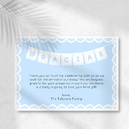 Gracias Cielito Lindo Blue Baby Dusche Vielen Dank Einladung