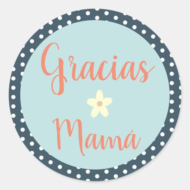 Gracias/Danke, Spanischer Sticker für die Mama (Vorderseite)