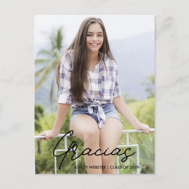 Gracias | Foto Abschluss Vielen Dank Postcard Postkarte (Vorderseite)