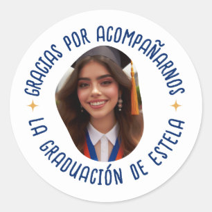 Gracias por acompañarnos graduación con foto runder aufkleber