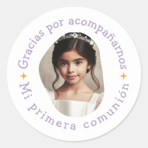 Gracias por acompañarnos mi primera comunión foto runder aufkleber