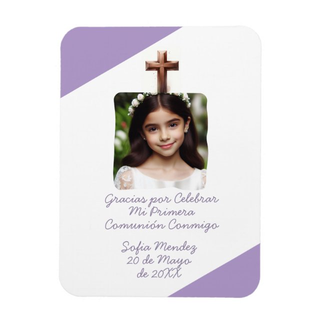 Gracias por Celebrar Mi Primera Comunión con Foto Magnet (Vertikal)