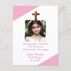 Gracias por Celebrar Mi Primera Comunión con Foto Postkarte