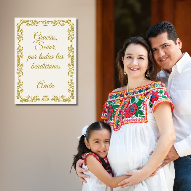 Gracias Señor Spanish Blessings Prayer Gold Poster (Von Creator hochgeladen)