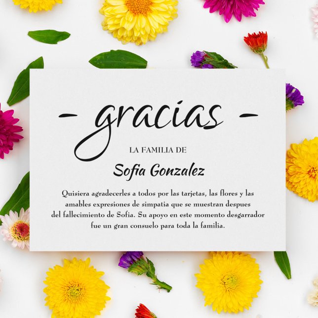 Gracias Simpatia | Spanisches Beileid Dankeskarte (Von Creator hochgeladen)