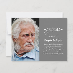 Gracias Simpatia   Spanisches Beileid Foto Dankeskarte