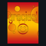 Gracias! Spanien Flaggenfarben Pop Art Poster<br><div class="desc">Ein spanisches Geschenk,  um Ihnen zu danken: ein Pop Kunstfeier der Flag Farben von Spanien. Regalo español: decís gracias. El Arte Pop y los colores de la bandera España.</div>