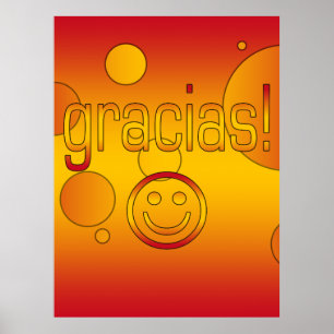 Gracias! Spanien Flaggenfarben Pop Art Poster